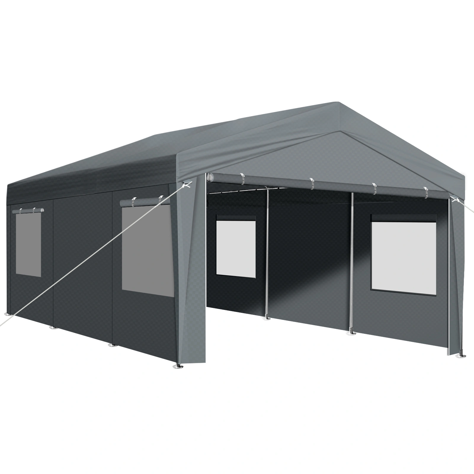 12x20 ft Carport Car Port Canopy Grey view 19