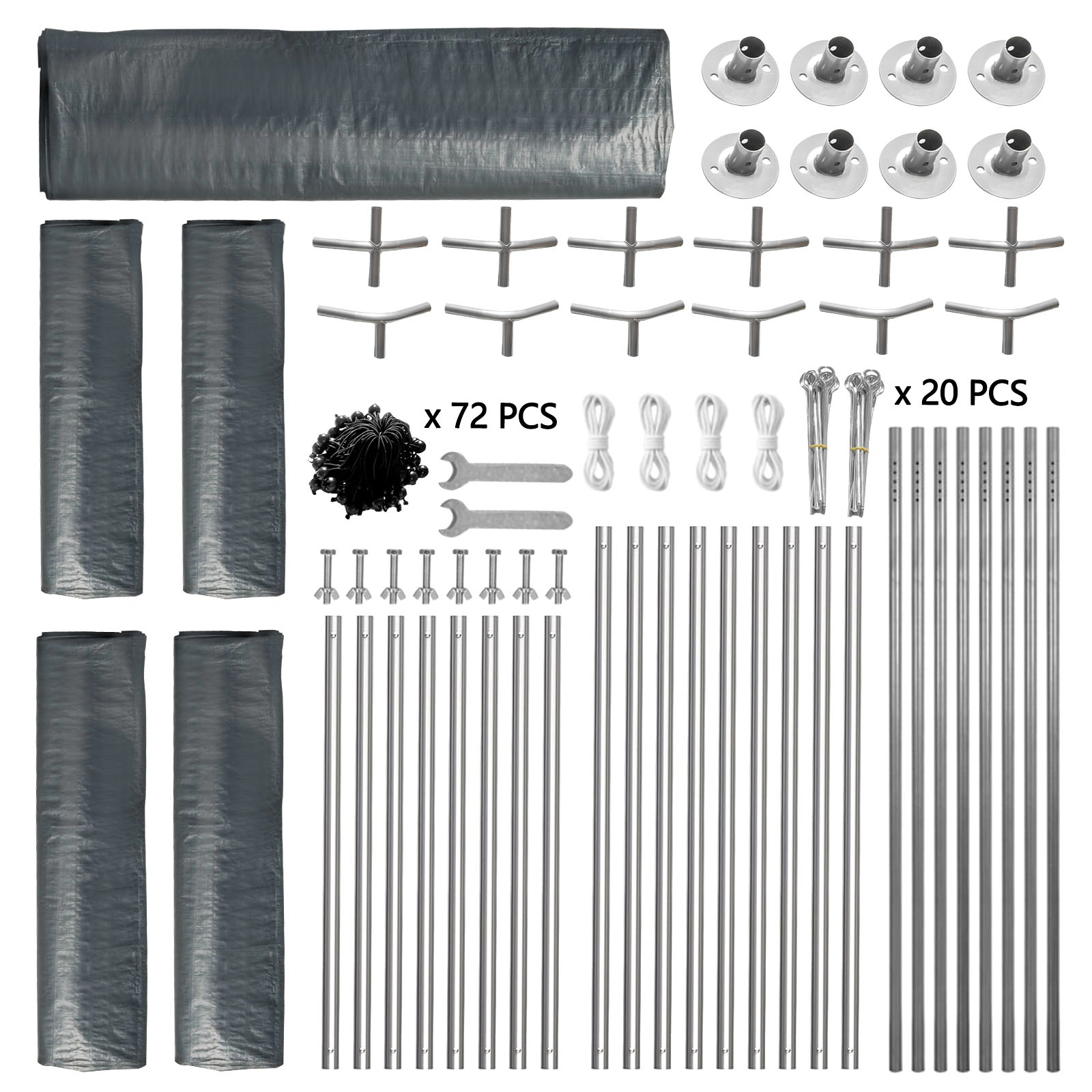 12x20 ft Carport Car Port Canopy Grey view 9