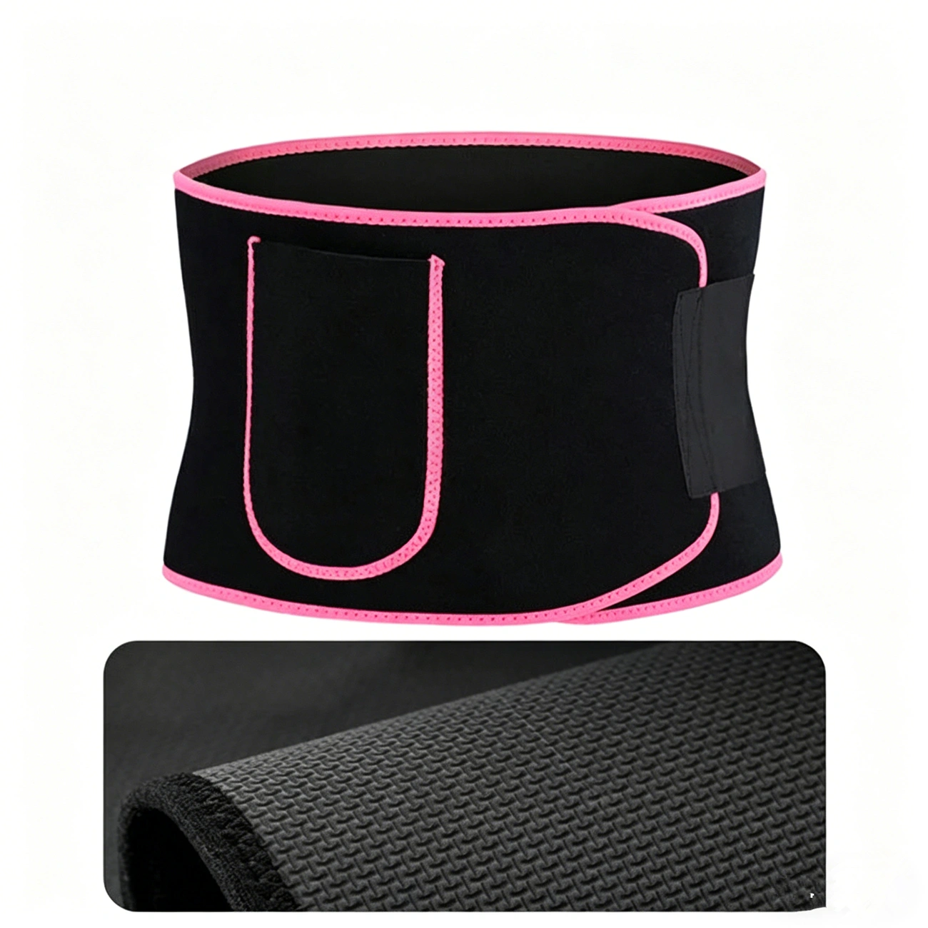 Waist Trimmer Belt for Men Women, Sport Workout Shaper & Slimming Belt with Phone Pocket, Pink-Black