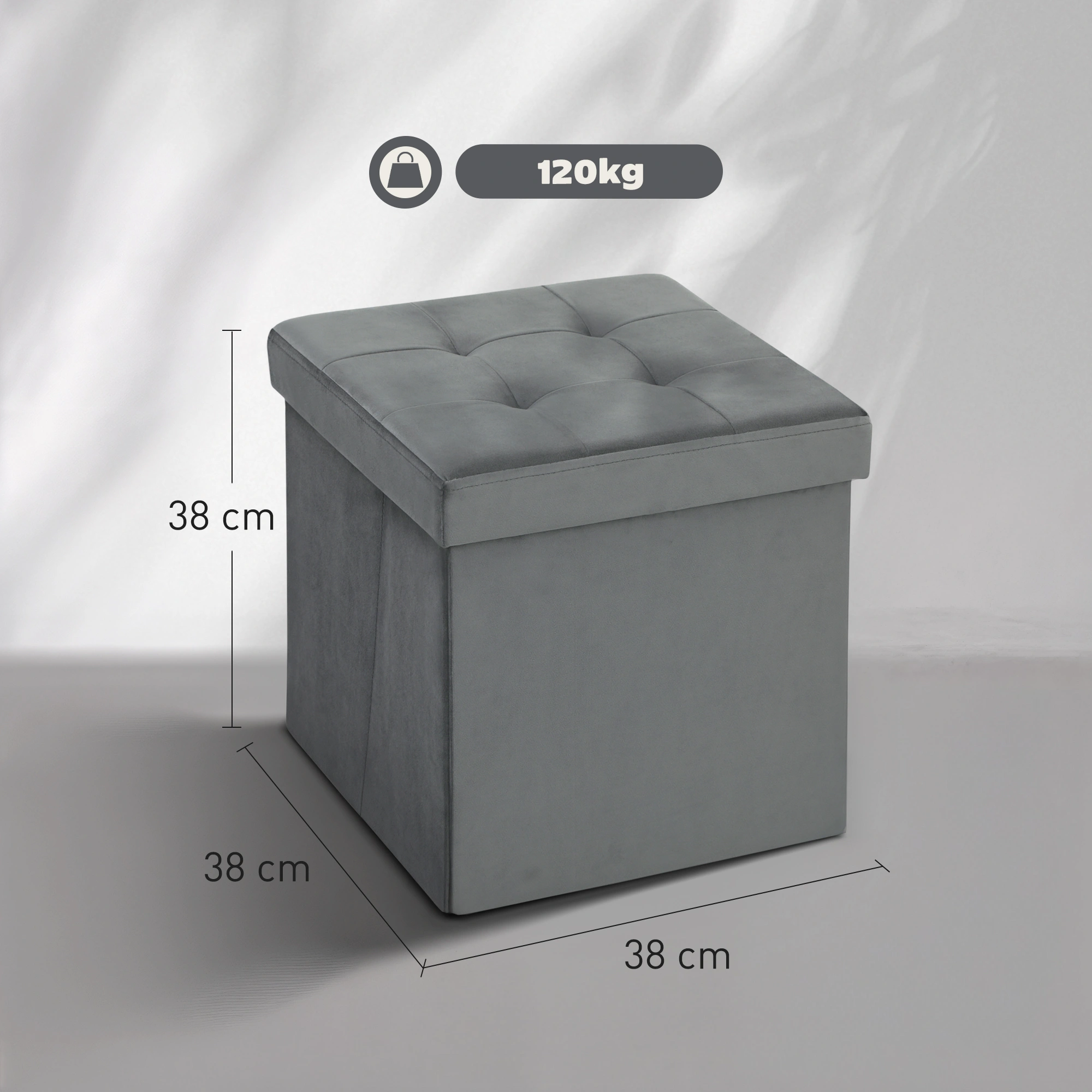 Ottoman Storage Bench with Lid, Foldable Upholstered Shoe Box Cube Organizer view 5