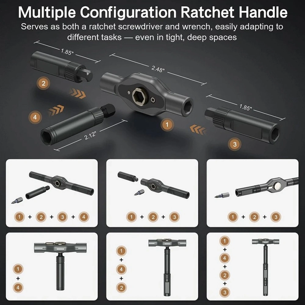 Magnetic Screwdriver Set, 42 in 1 DIY Ratchet Screwdriver Kit for Home, Bikes view 5