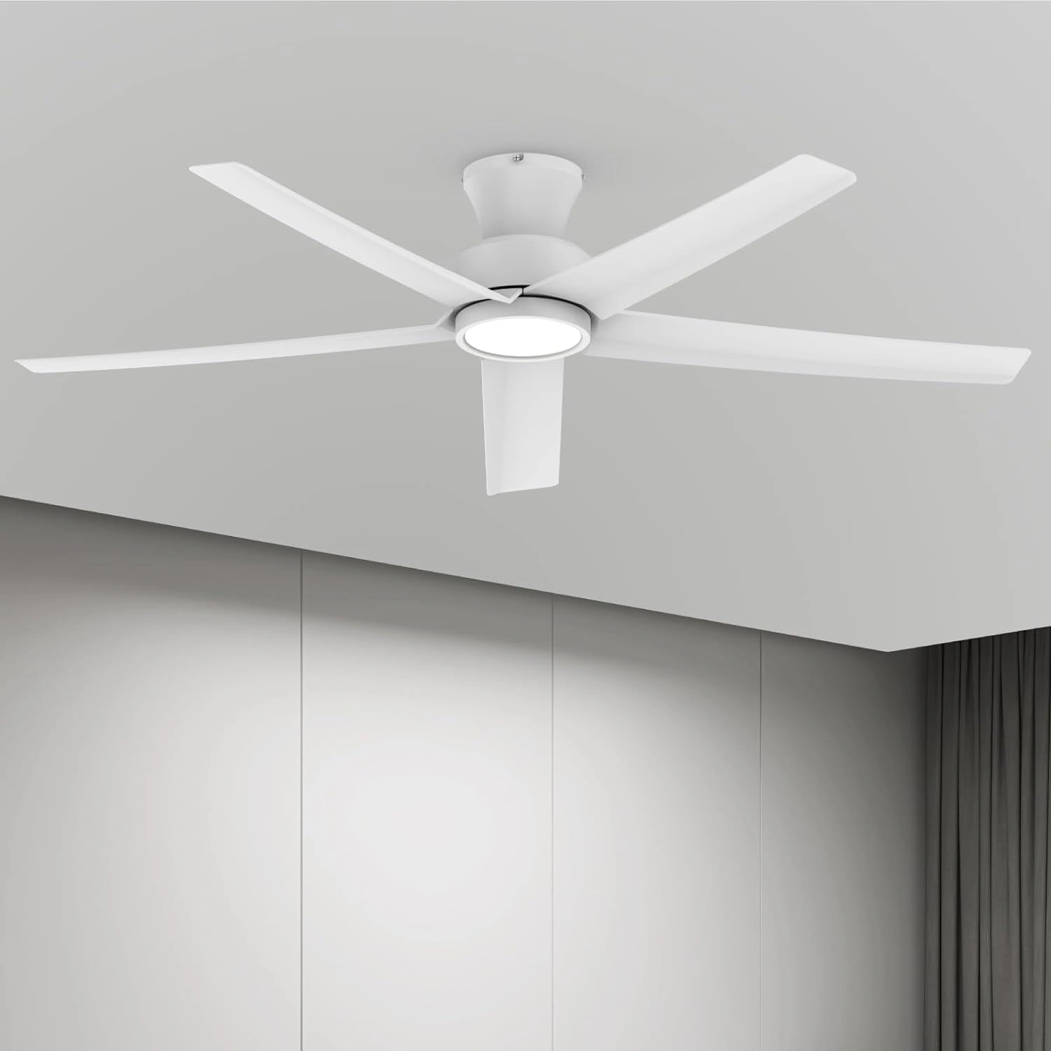 52 inch Ceiling Fans with Lights, Large Air Volume Ceiling Fans with Reversible Quiet DC Motor and Remote, 5X-W5[Unable ship on weekends, TK/TEMU only for pickup, only TX10643 warehouse supports GOFO] view 2