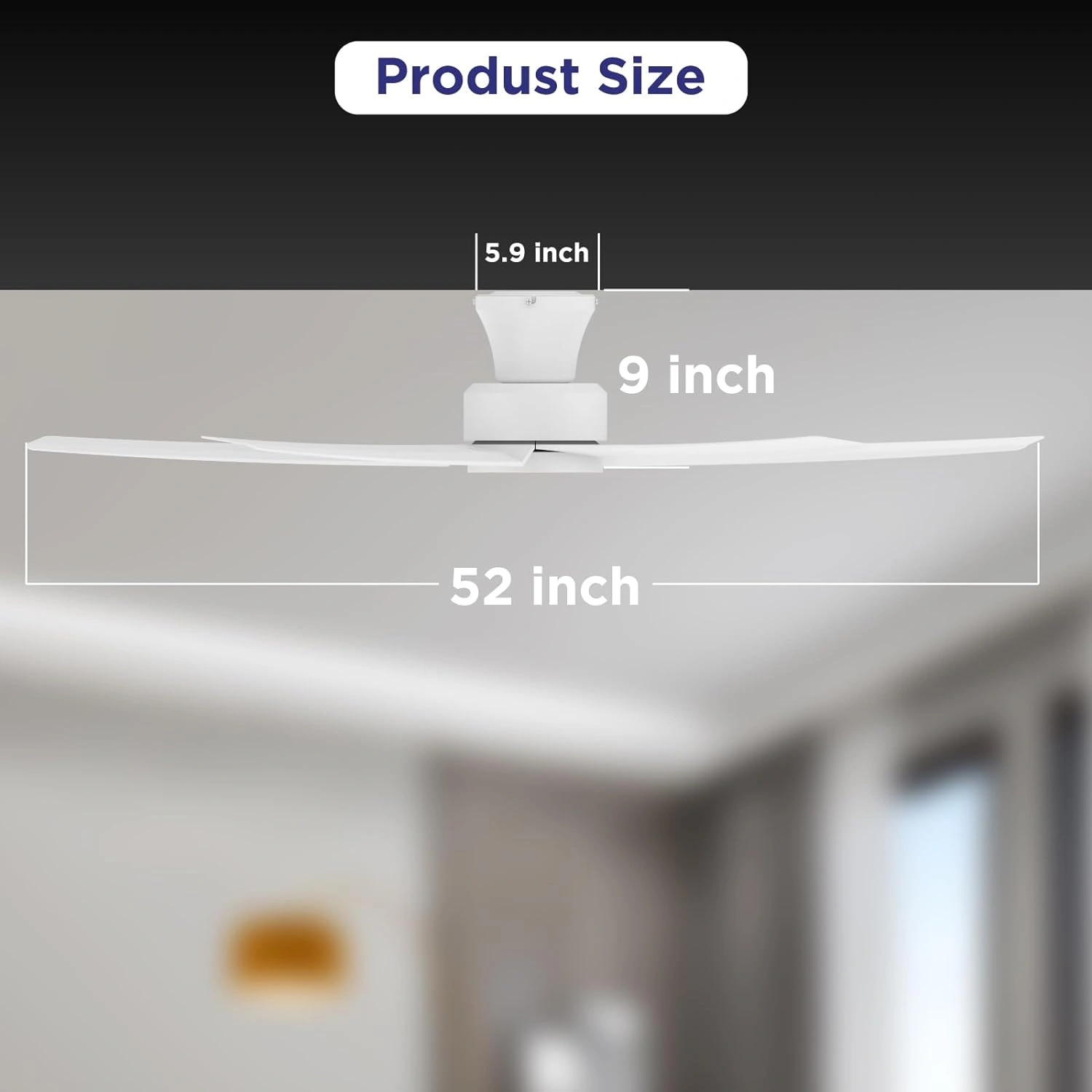 52 inch Ceiling Fans with Lights, Large Air Volume Ceiling Fans with Reversible Quiet DC Motor and Remote, 5X-W5[Unable ship on weekends, TK/TEMU only for pickup, only TX10643 warehouse supports GOFO] view 4