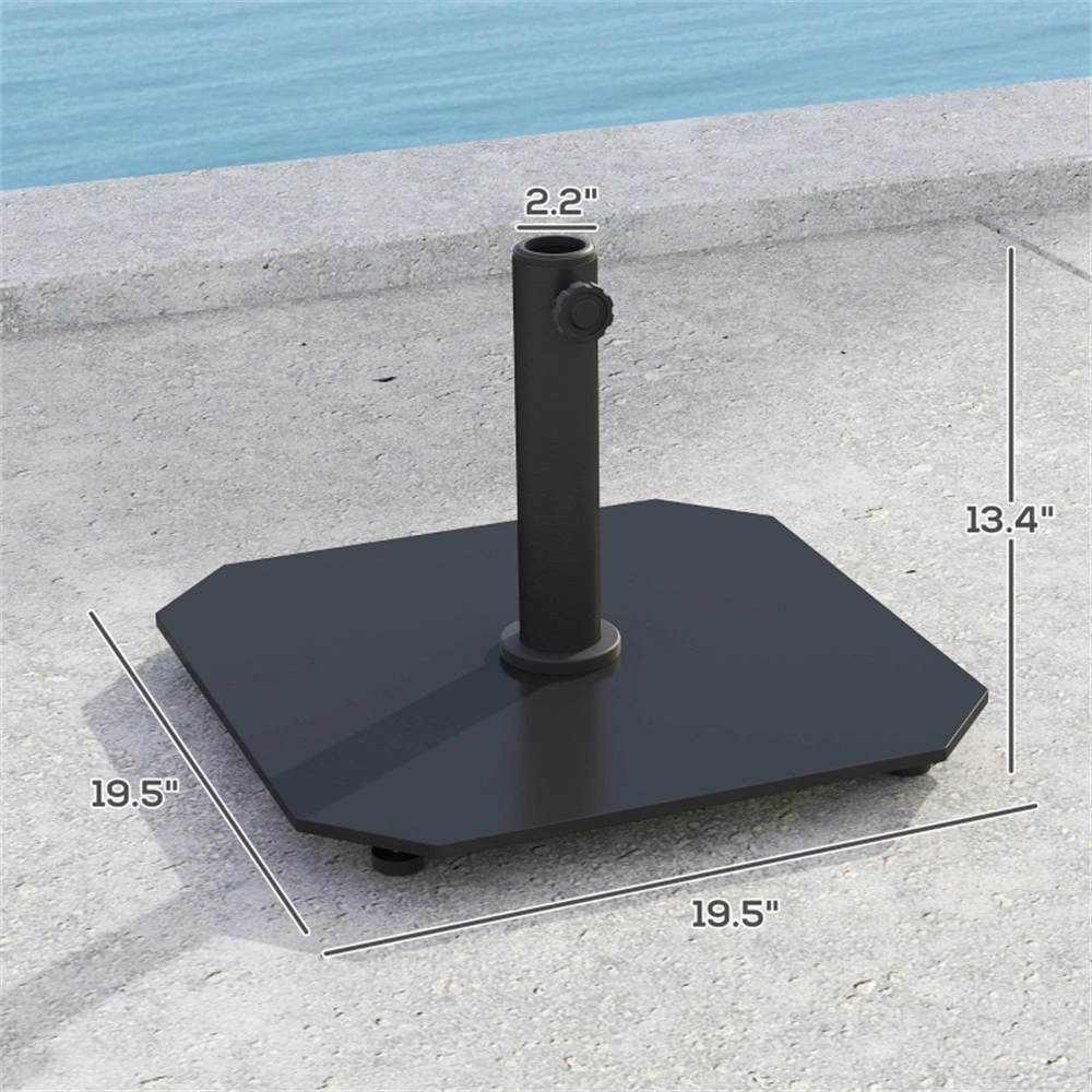 Umbrella Base Patio Table - Heavy Duty Market Umbrella Stand with Weighted Insert for Outdoor Parasol, Black view 2