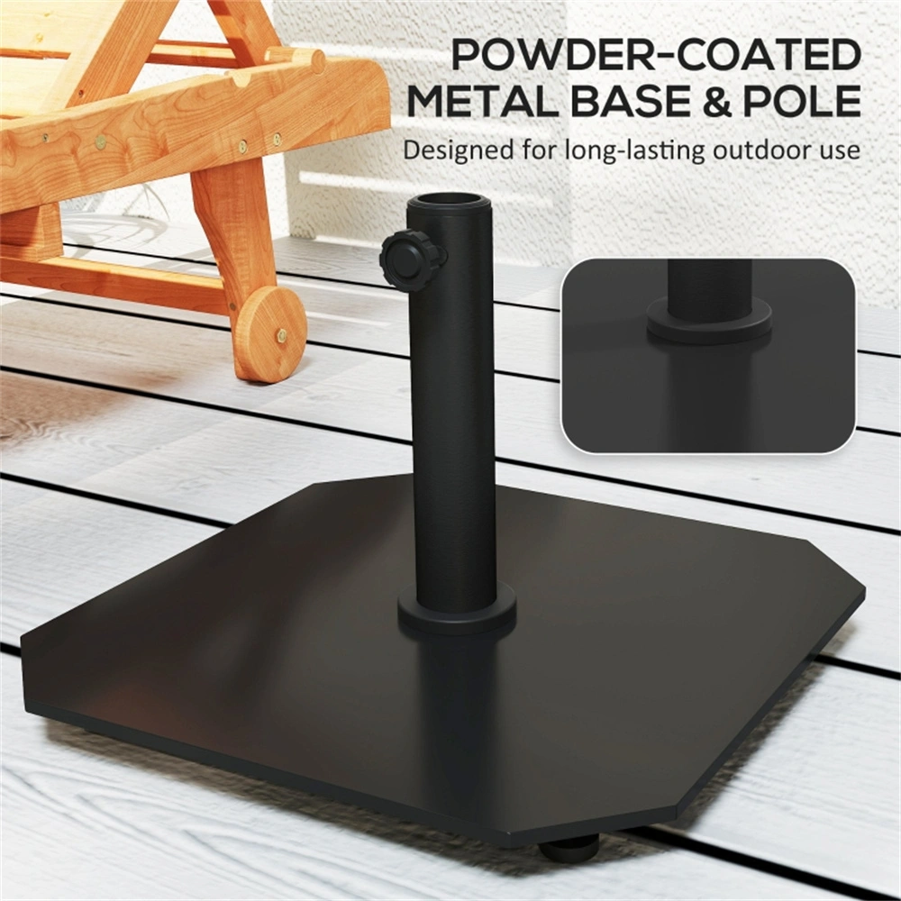 Umbrella Base Patio Table - Heavy Duty Market Umbrella Stand with Weighted Insert for Outdoor Parasol, Black view 4