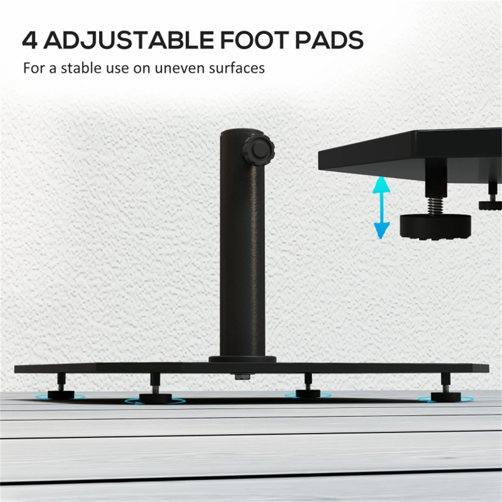 Umbrella Base Patio Table - Heavy Duty Market Umbrella Stand with Weighted Insert for Outdoor Parasol, Black view 5
