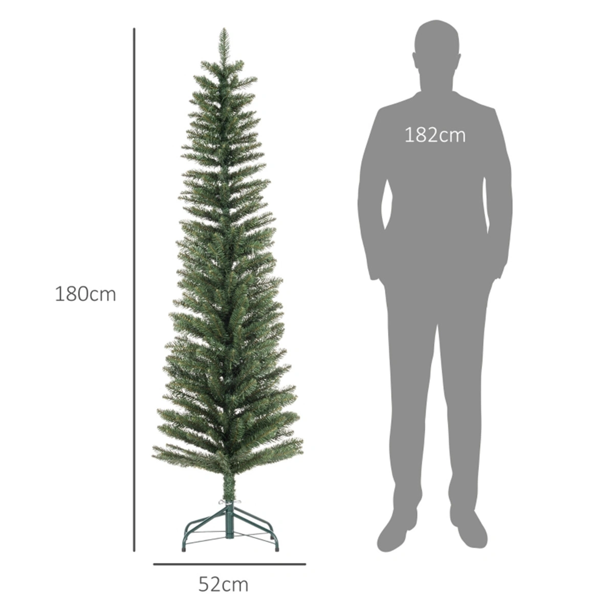 6 ft Artificial Christmas Tree, Full Premium Pre-Strung Pine Christmas Tree with Sturdy Metal Stand view 3