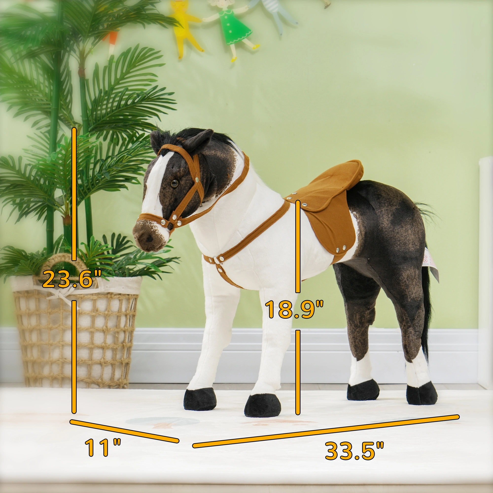 Kids Rocking Horse, Wooden Rocking Pony for Toddlers, Indoor Outdoor Play Horse Toy view 2