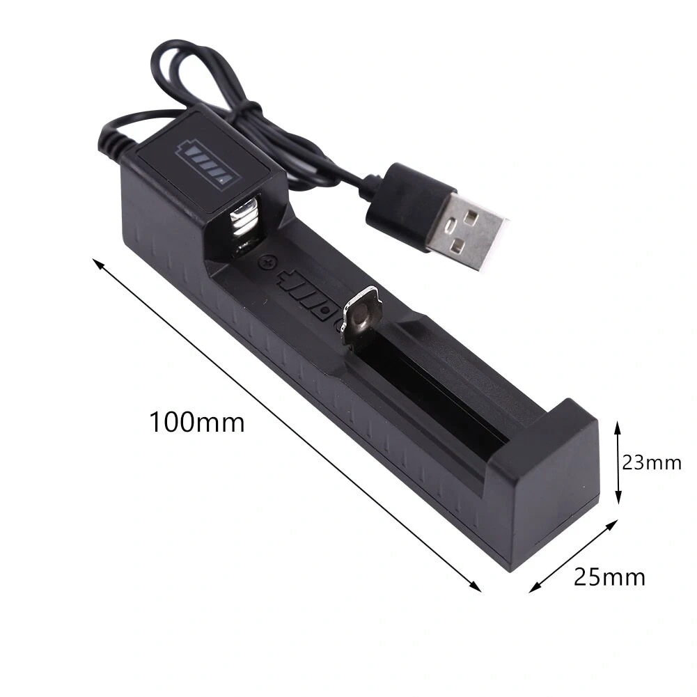 2pcs 18650 3000mAh Rechargeable Battery 3.7V for Fashlight Headlamp with 1x USB Battery Charger Bundle view 2