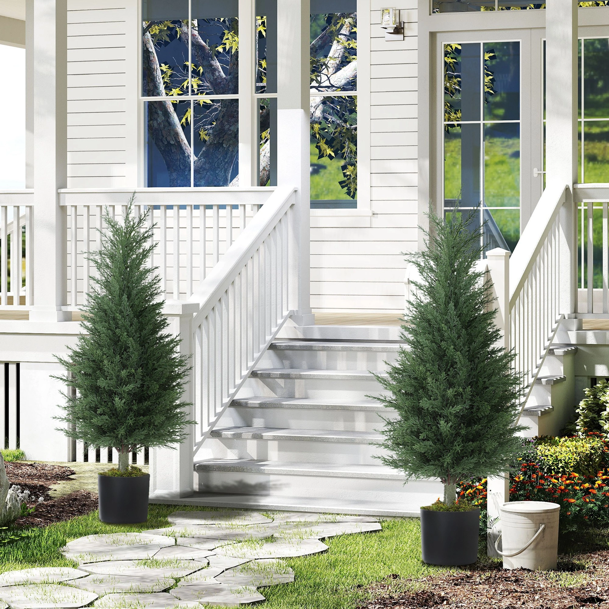 Premium Artificial Potted Plant - Lifelike Faux Greenery Indoor Outdoor Decor
