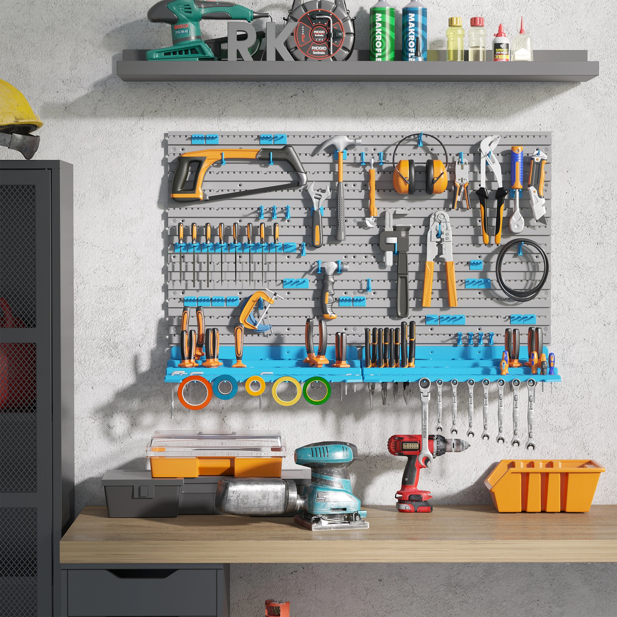 Heavy Duty Tool Storage Rack Wall Mount Garage Organizer 6-Tier Metal Shelf for Workshop view 2