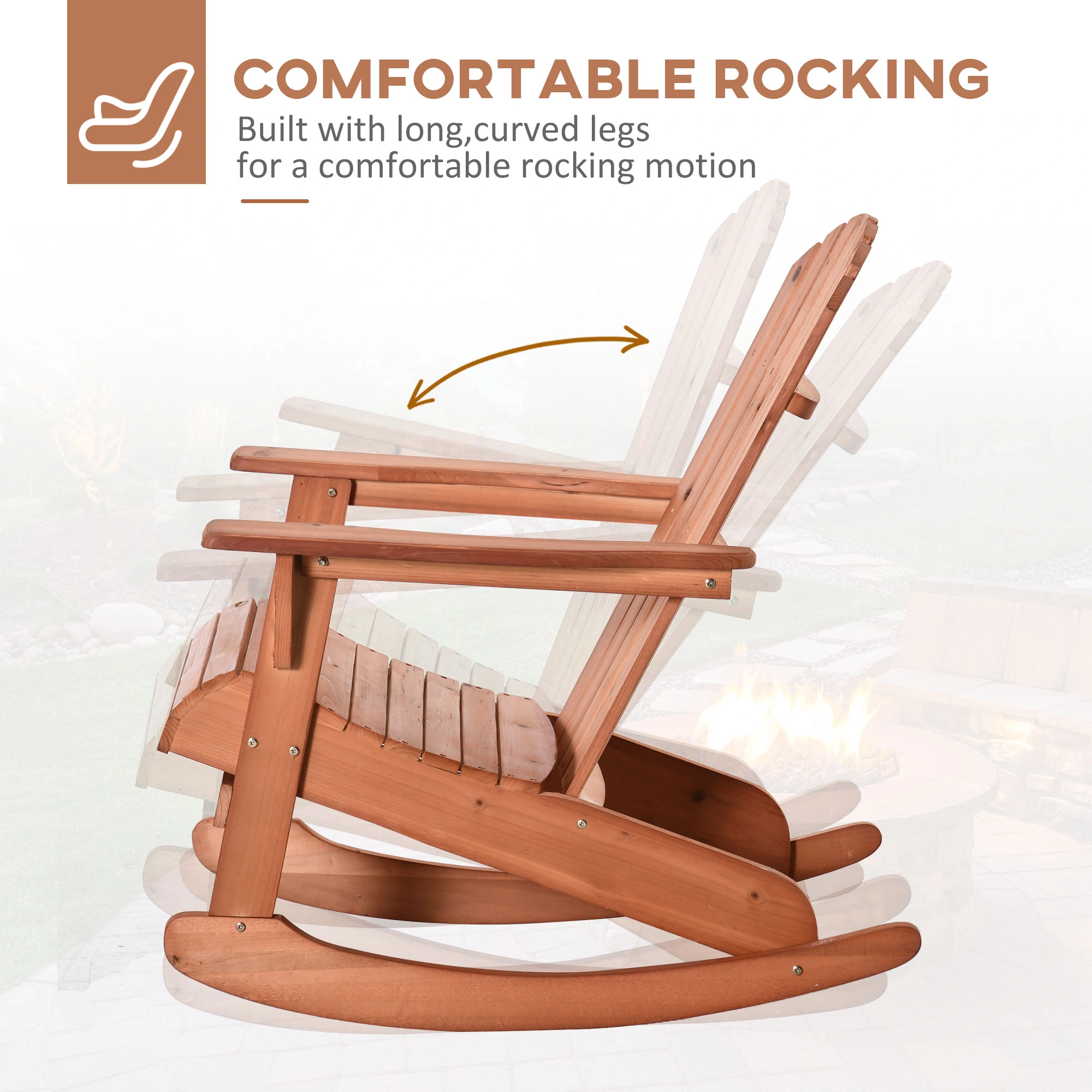 Garden Rocking Chair - Outdoor Patio Chair for Porch, Deck & Garden Relaxation view 3
