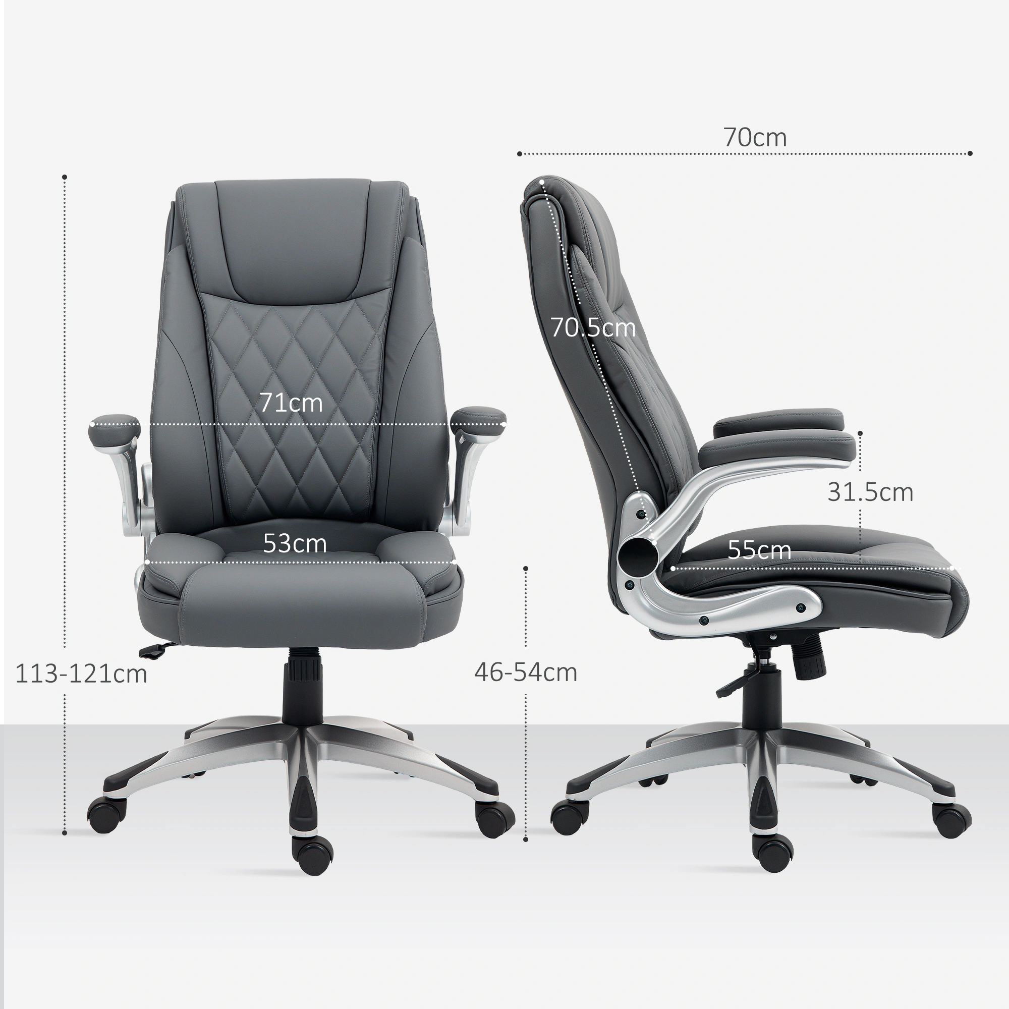 Ergonomic Massage Office Chair - High Back Executive Desk Chair with Lumbar Support view 3