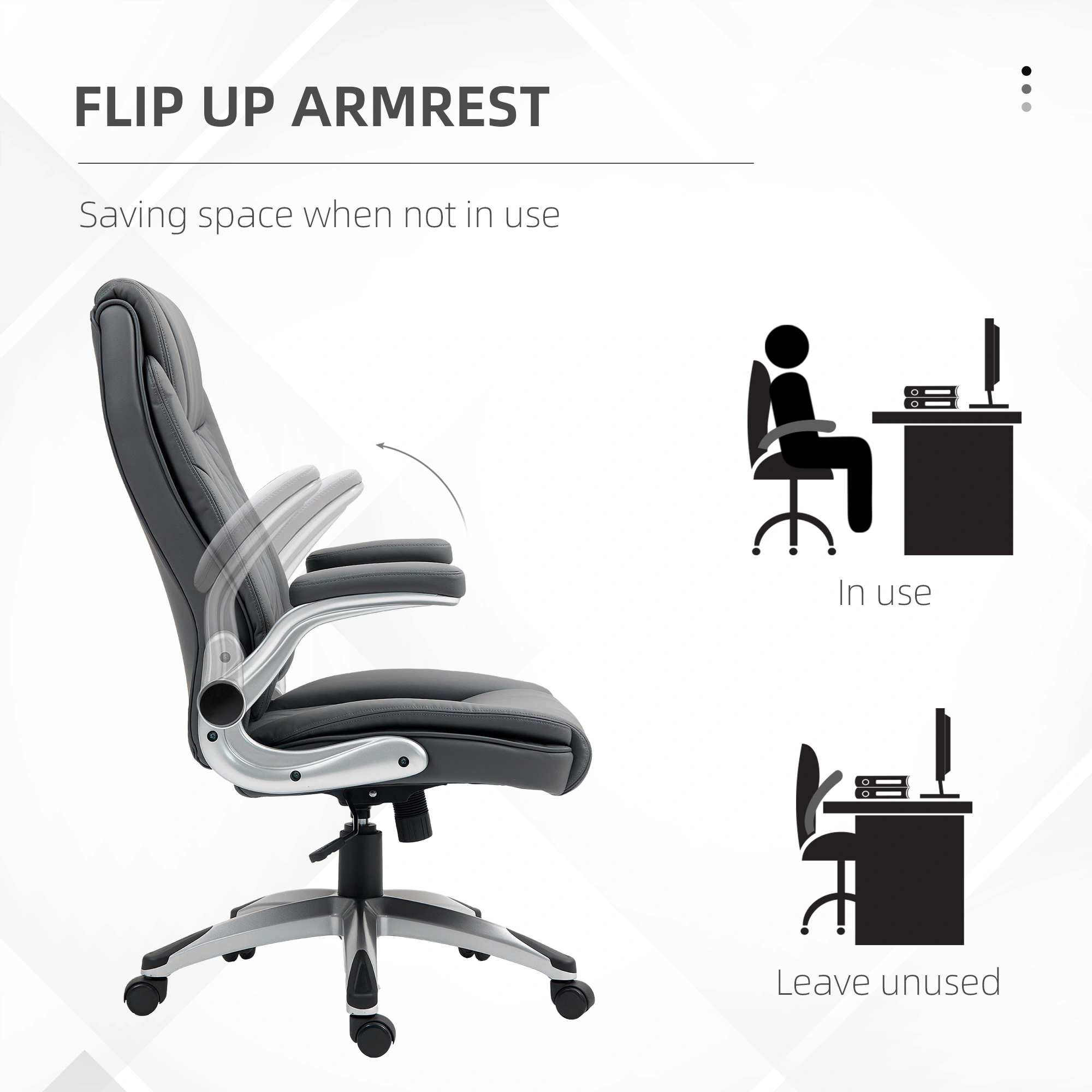 Ergonomic Massage Office Chair - High Back Executive Desk Chair with Lumbar Support view 5
