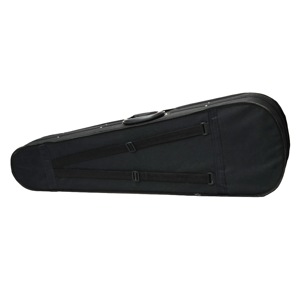Durable Cloth Fluff Triangle Shape Case with Silver Gray Lining for 4/4 Violin Black