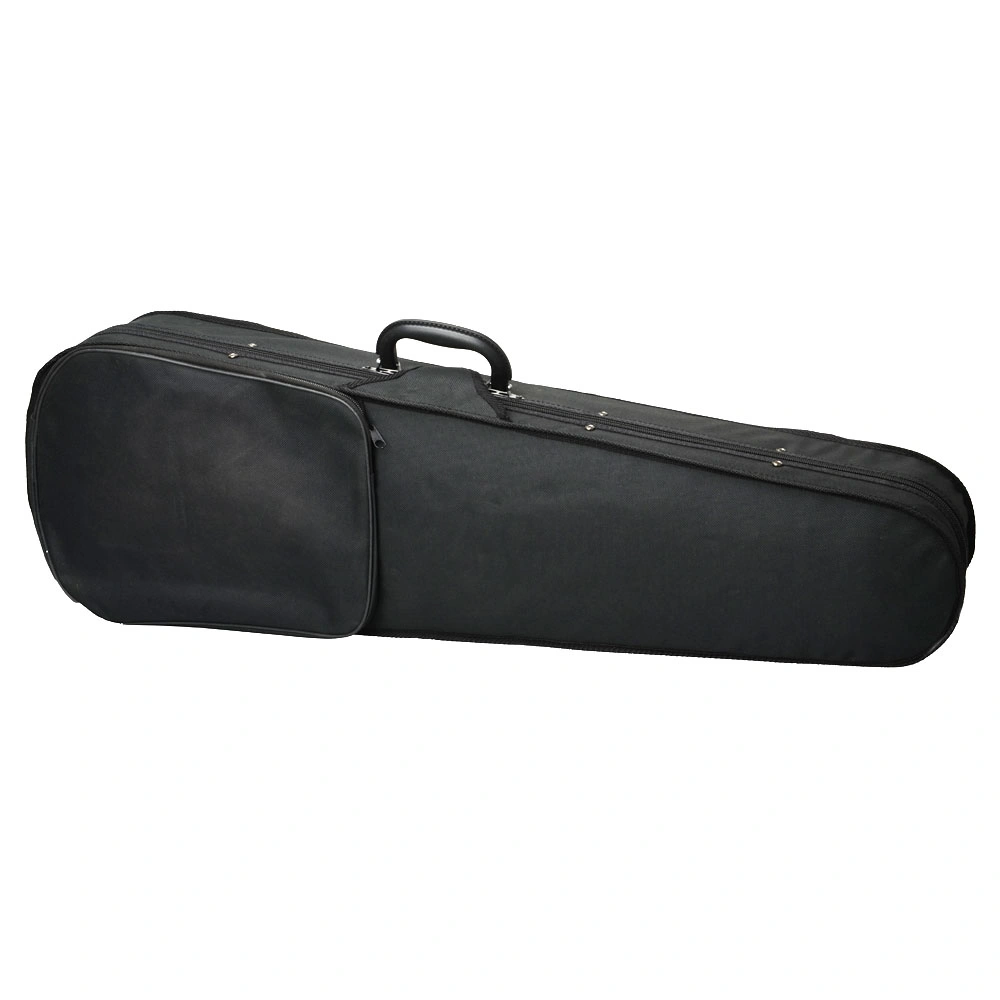 Durable Cloth Fluff Triangle Shape Case with Silver Gray Lining for 4/4 Violin Black view 3