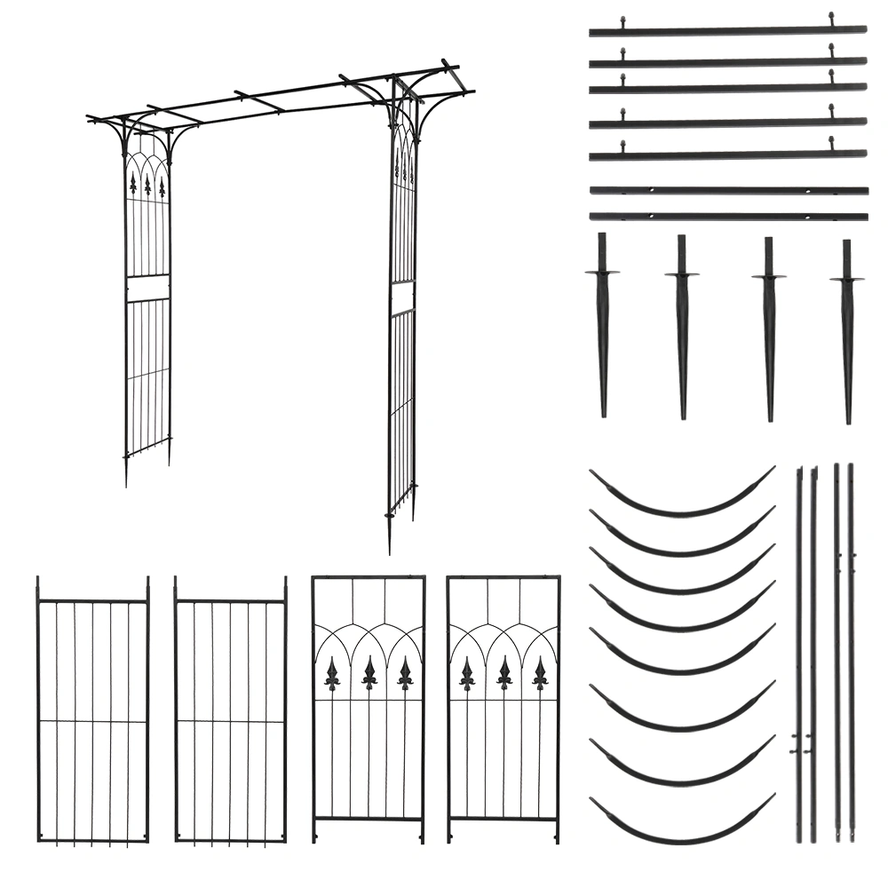 Flat Roof Wrought Iron Arches Plant Climbing Frame view 48