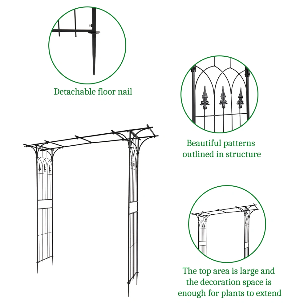 Flat Roof Wrought Iron Arches Plant Climbing Frame view 49
