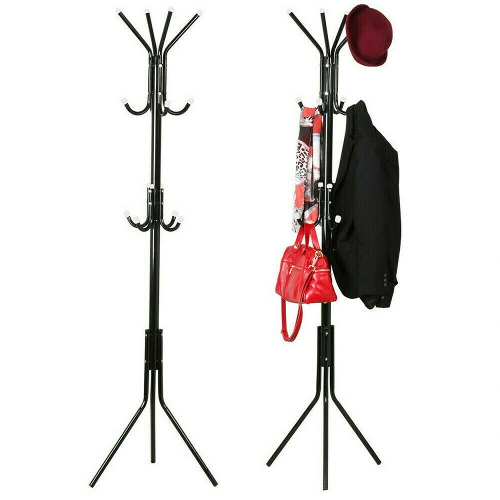 Free Standing Coat Rack with Hooks Floor Clothes/Hat/Jacket/Umbrella Organizer Stand view 2