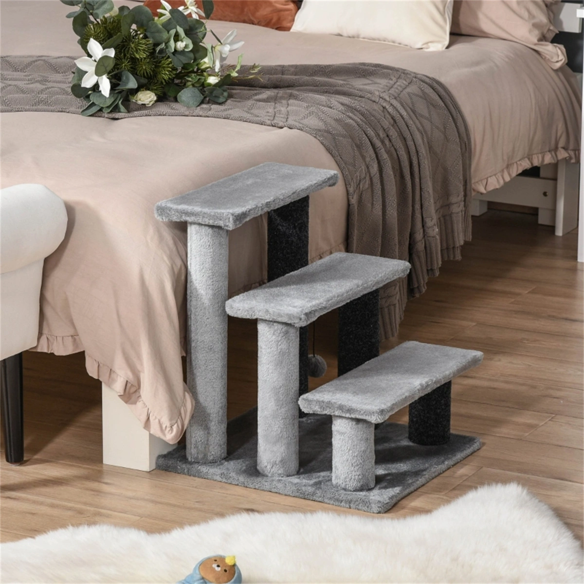 Multi-Level Cat Tree Condo Tower, 65" Tall Cat Scratching Post with Sisal Pole, Kitten Bedroom Playhouse