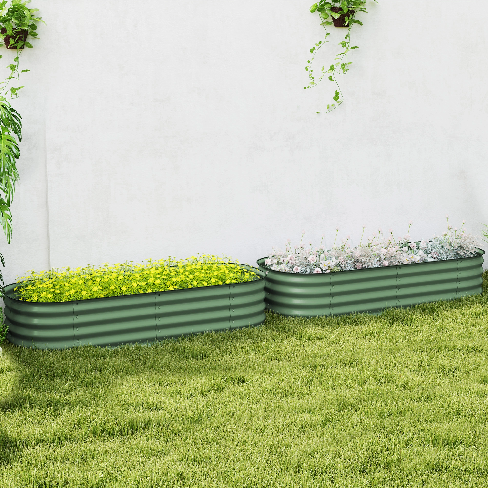 Elevated Garden Bed Kit - Large Raised Planter Box with Drainage, Weather-Resistant Wood, DIY Assembly view 4