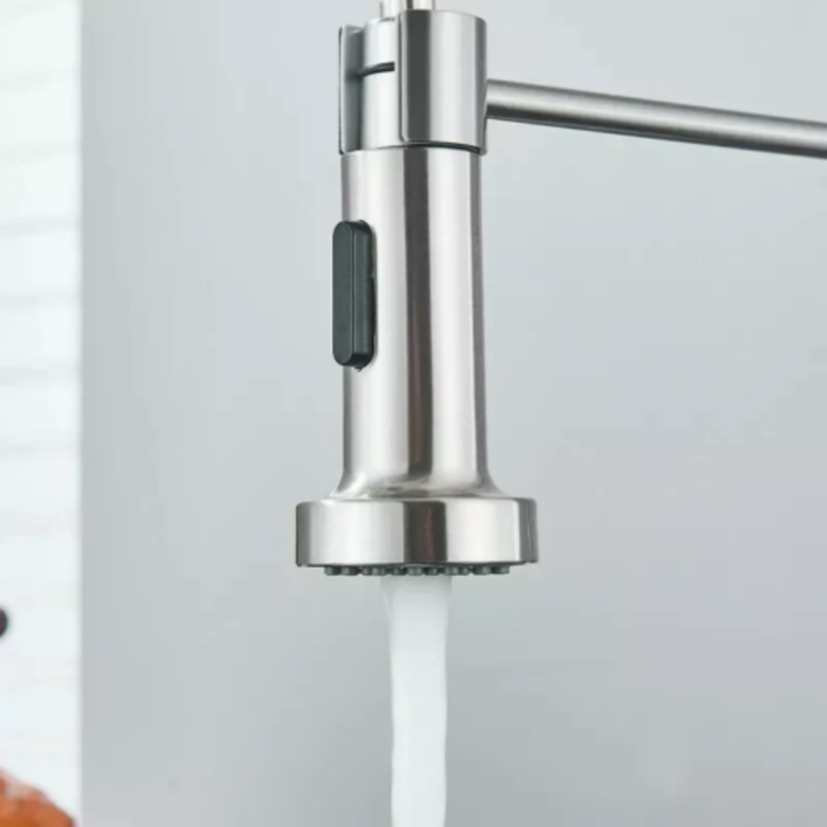 Monobloc Silver Kitchen Sink Mixer Tap with Pull-Out Spray Hose, Single Lever Operation view 3