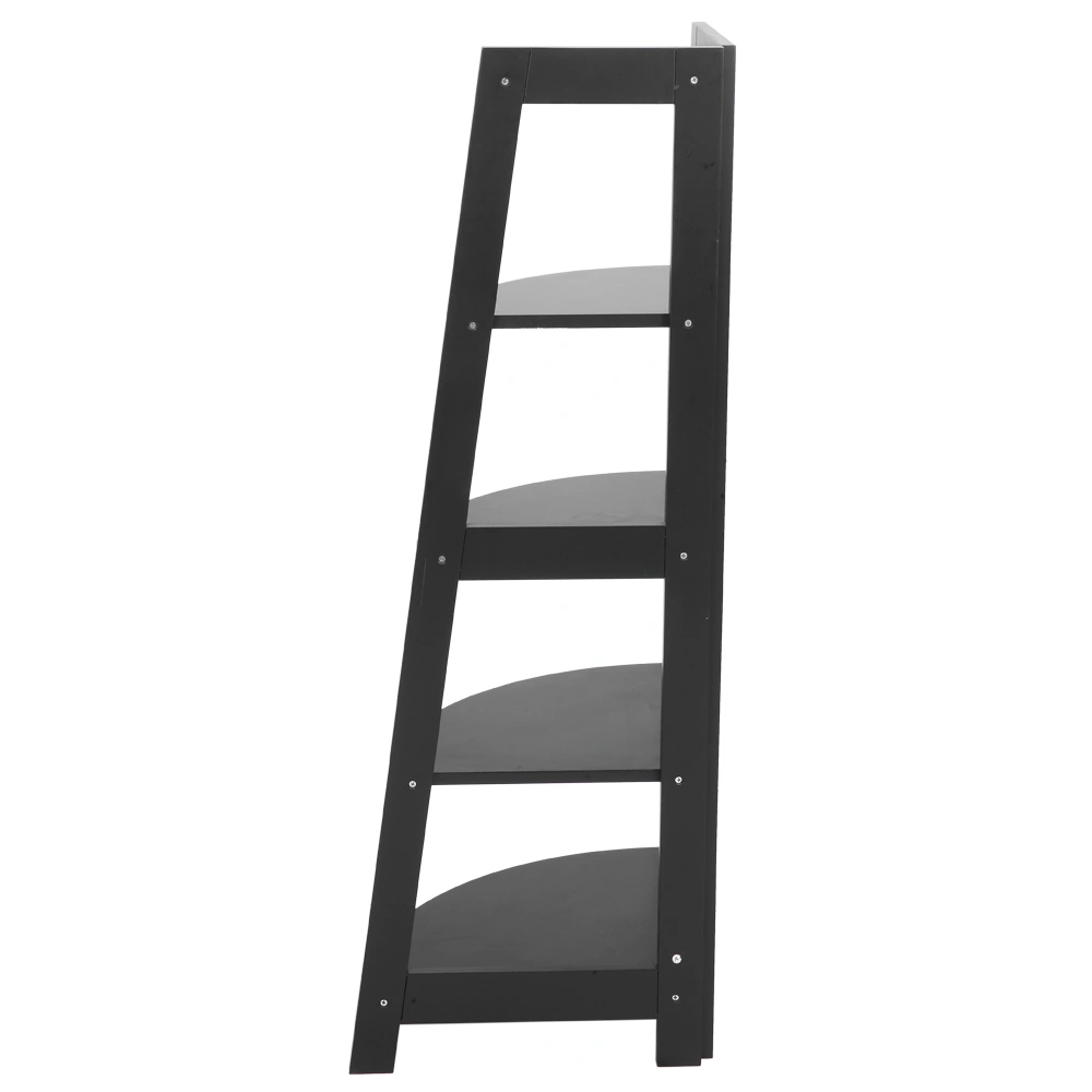 5 Tier Corner Shelf Stand Wood Floor Display Rack Storage Organizer Black Home Furniture view 3