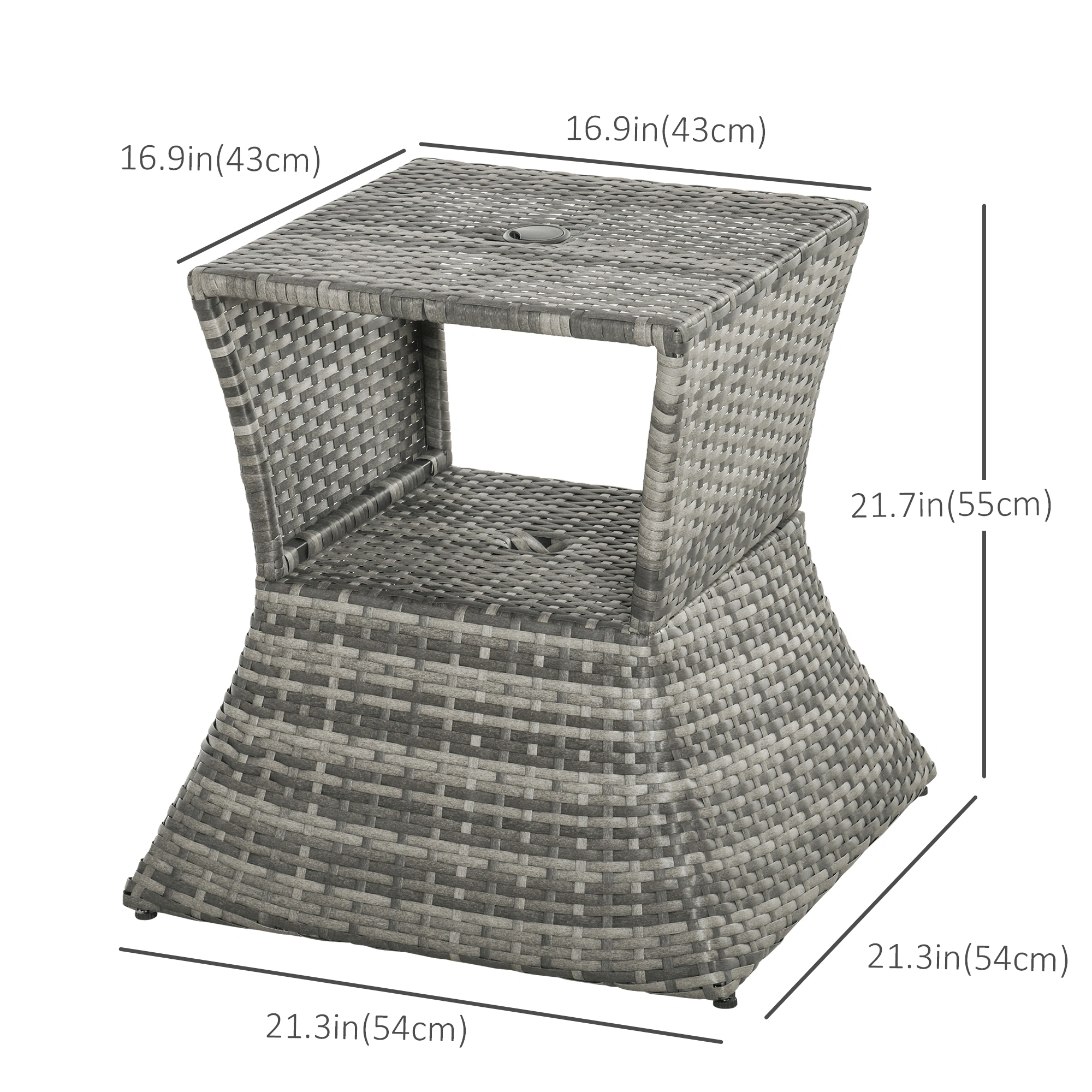 Rattan Coffee Table Indoor Outdoor Wicker Side Table view 3