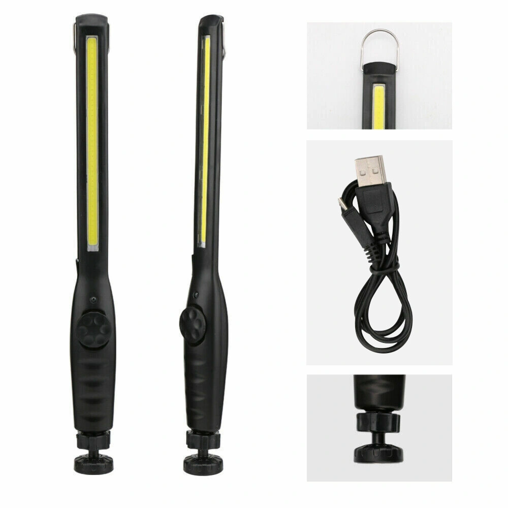 2 Pack LED Work Lights USB Rechargeable Magnetic Base Flashlight Waterproof Handheld Tool Light view 2