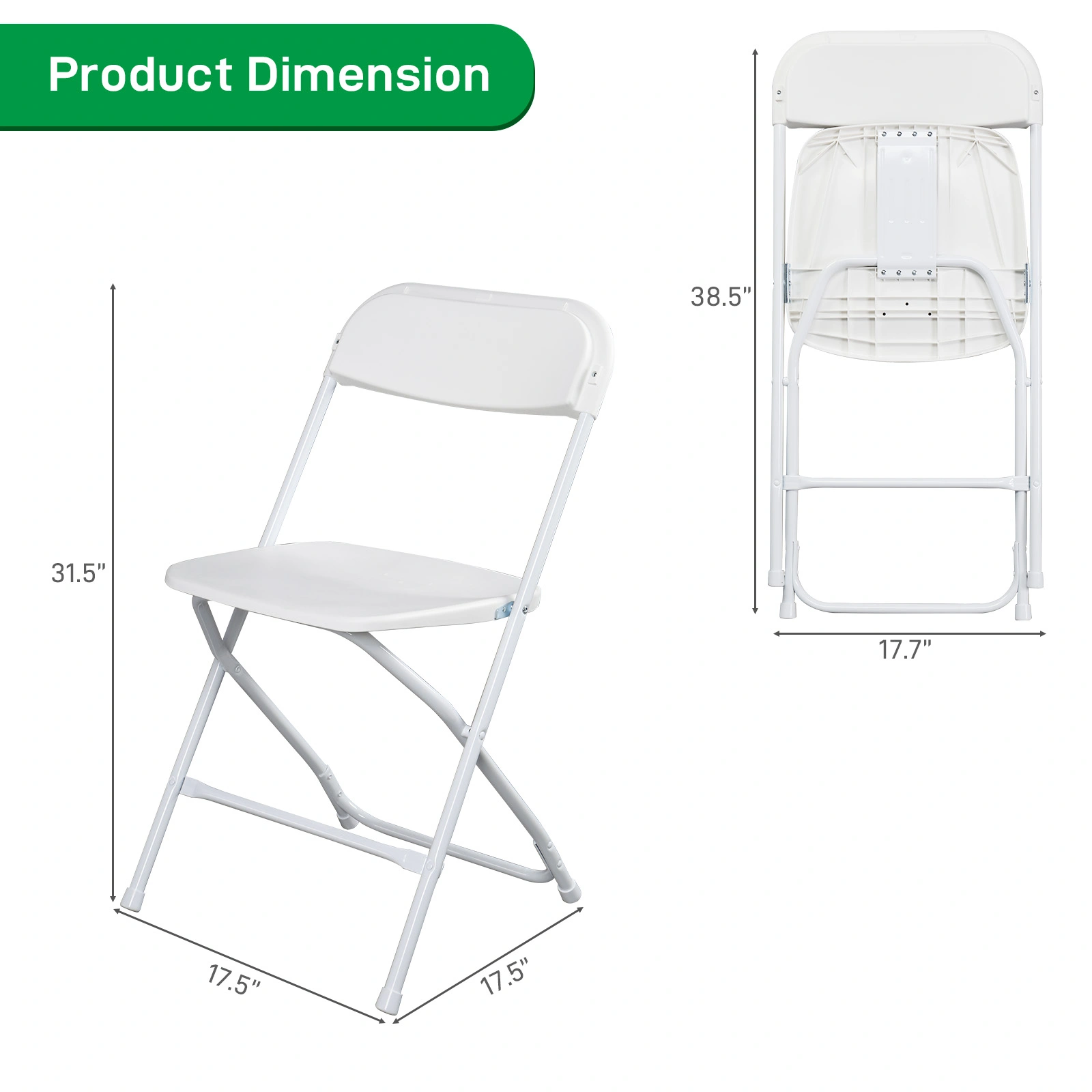 10pcs Injection Molding Classic Garden Plastic Folding Chair White view 11