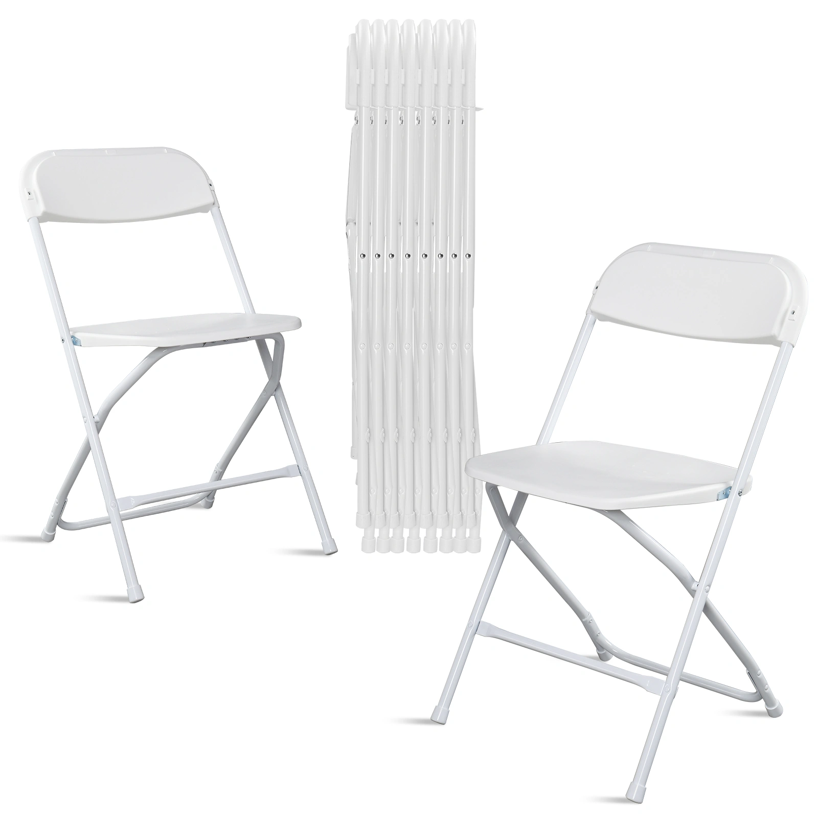 10pcs Injection Molding Classic Garden Plastic Folding Chair White view 12