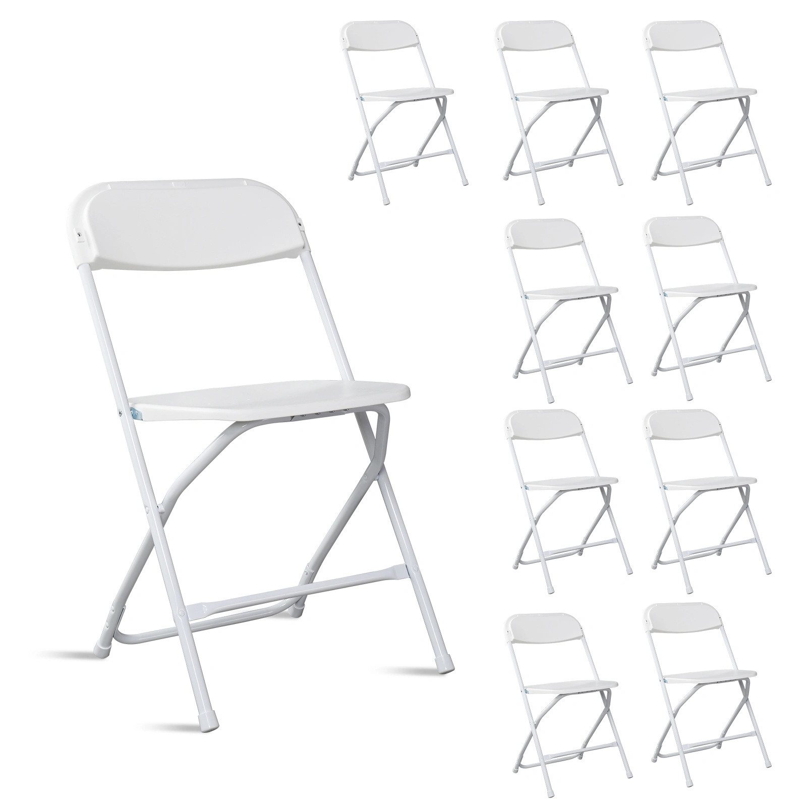 10pcs Injection Molding Classic Garden Plastic Folding Chair White view 15