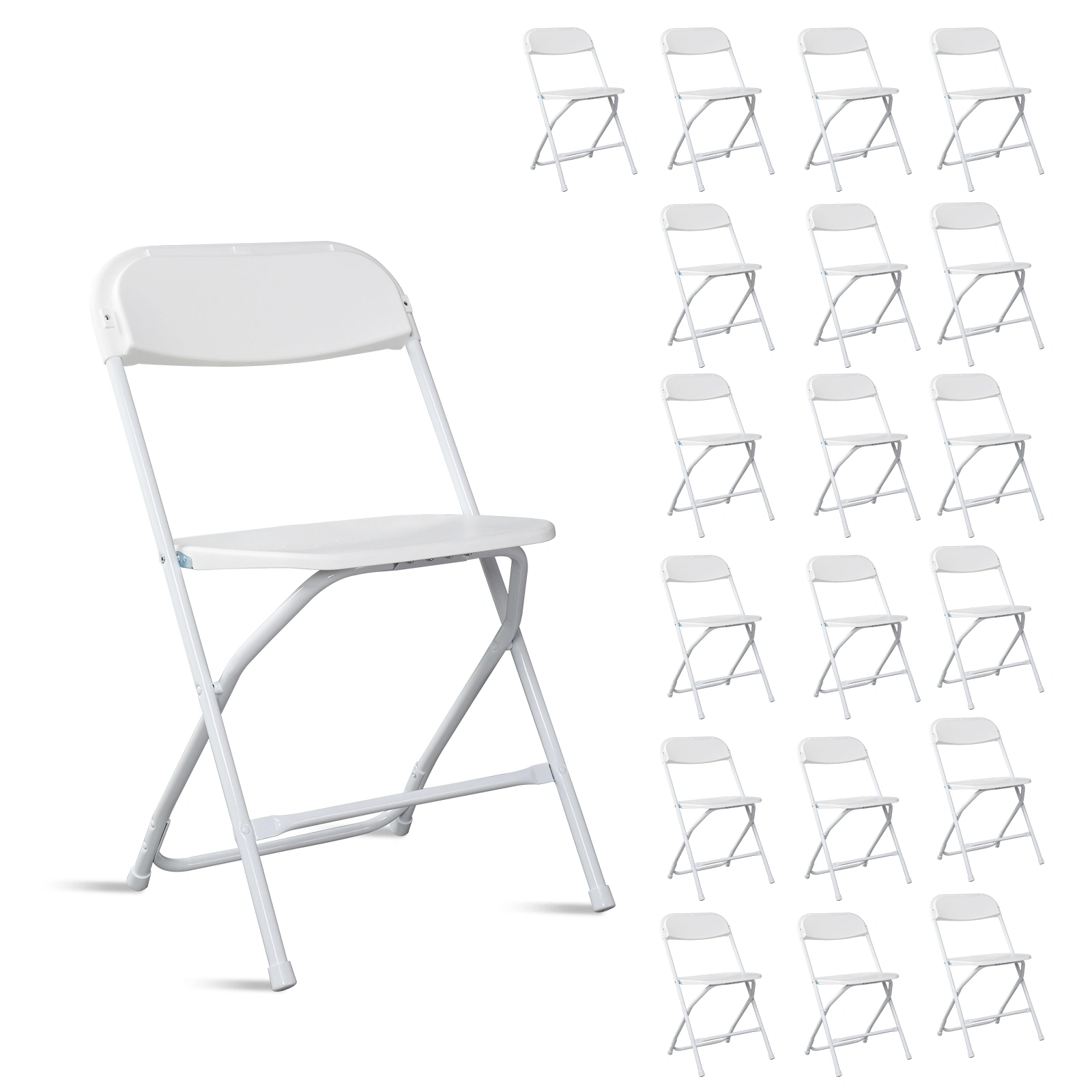10pcs Injection Molding Classic Garden Plastic Folding Chair White view 3