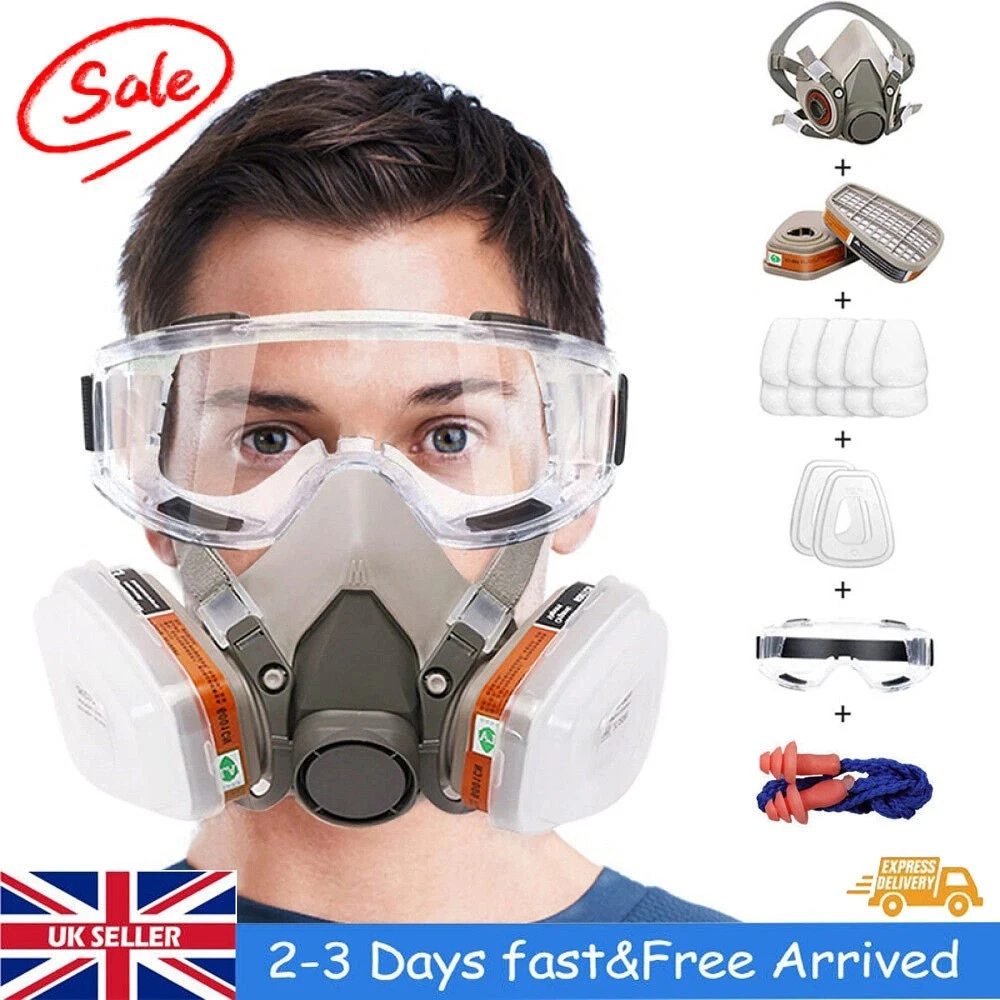 17PCS 3M 6200 Respirator Mask, Anti-Dust Gas Mask for Spray Painting Sanding, Reusable Safety Face Cover