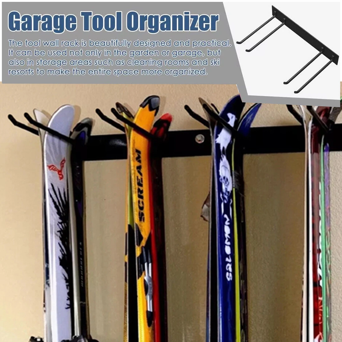 Metal Tool Holder Hooks Heavy Duty Wall Organizer Rack for Garage Garden Workshop XXXXL