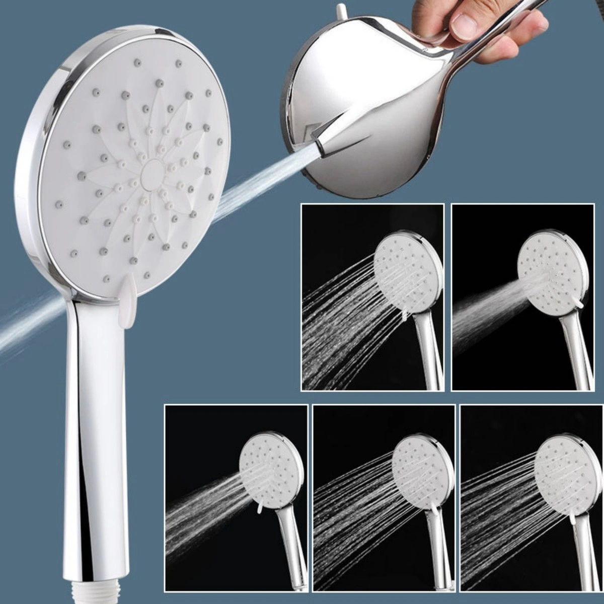6 Spray Settings High Pressure Shower Head Spray Lotus Spray Head W/ 1.5m Hose Set view 5