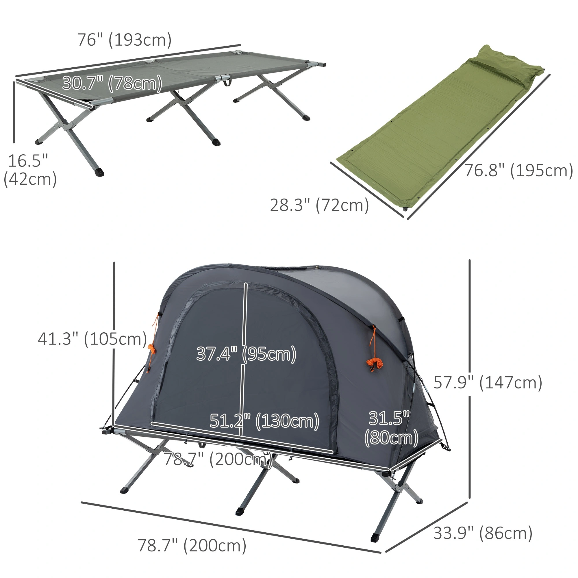 Portable Foldable Camping Tent, Lightweight Easy Setup Pop Up Tent for Outdoor Hiking Travel Family Camping, Waterproof UV Protection view 3