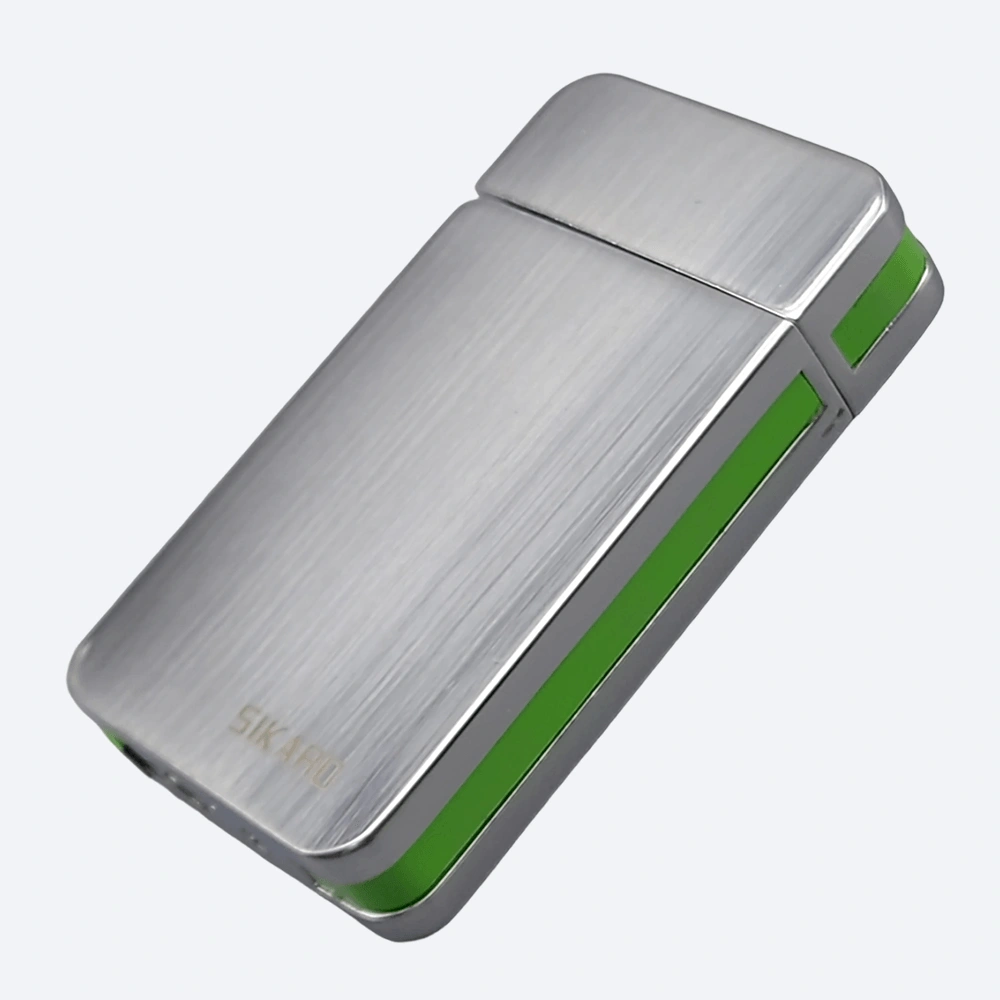 SIKARO SKY-STAR Turbo Torch Lighter Green Stripe, Refillable Windproof Jet Flame, Adjustable, for Cigar, Cigarette, Kitchen & Outdoor Use