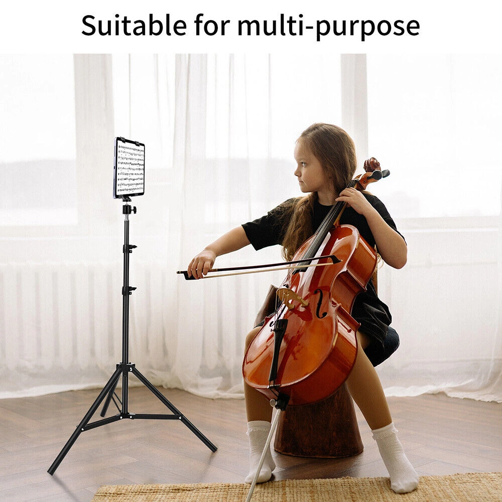 Universal Phone Table Floor Stand Tripod Mount Holder for iPhone iPad Tablet 5.5-11 inch view 2