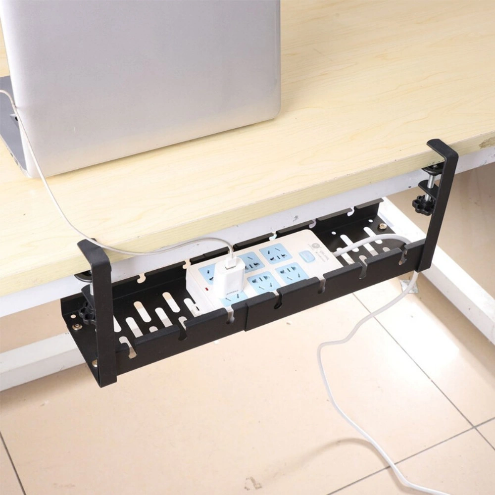 No Drill Cable Tray with Clamp Under Desk Cable Management Tray Wire Management