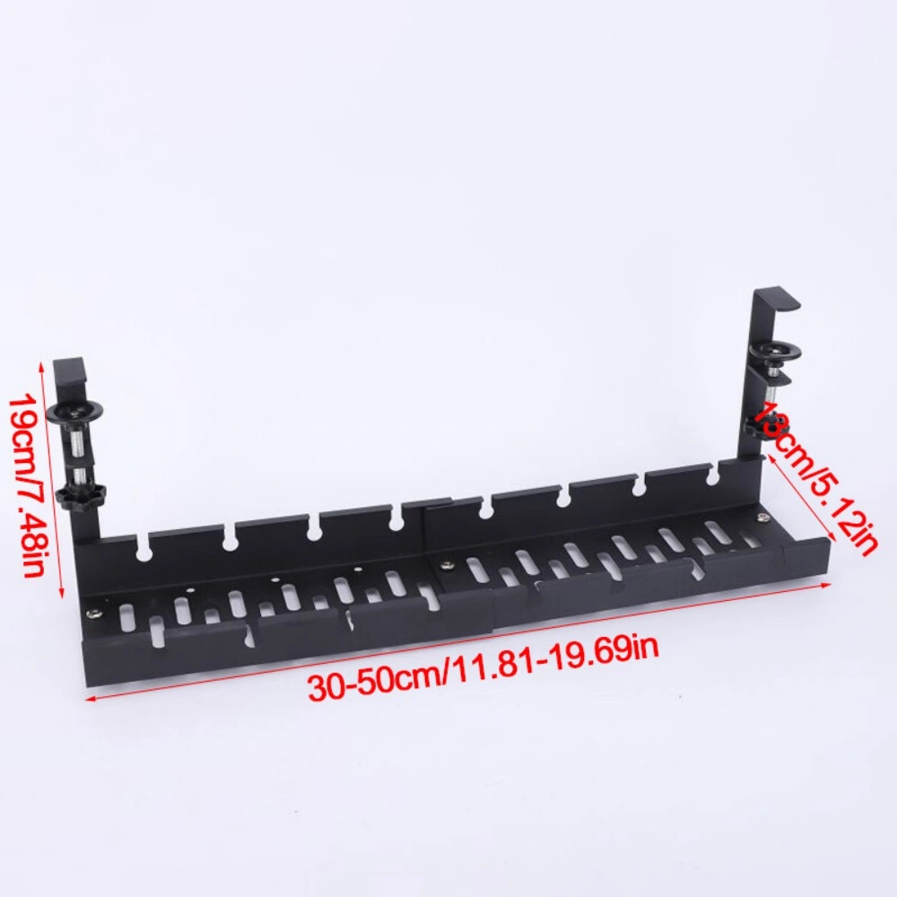 No Drill Cable Tray with Clamp Under Desk Cable Management Tray Wire Management view 4