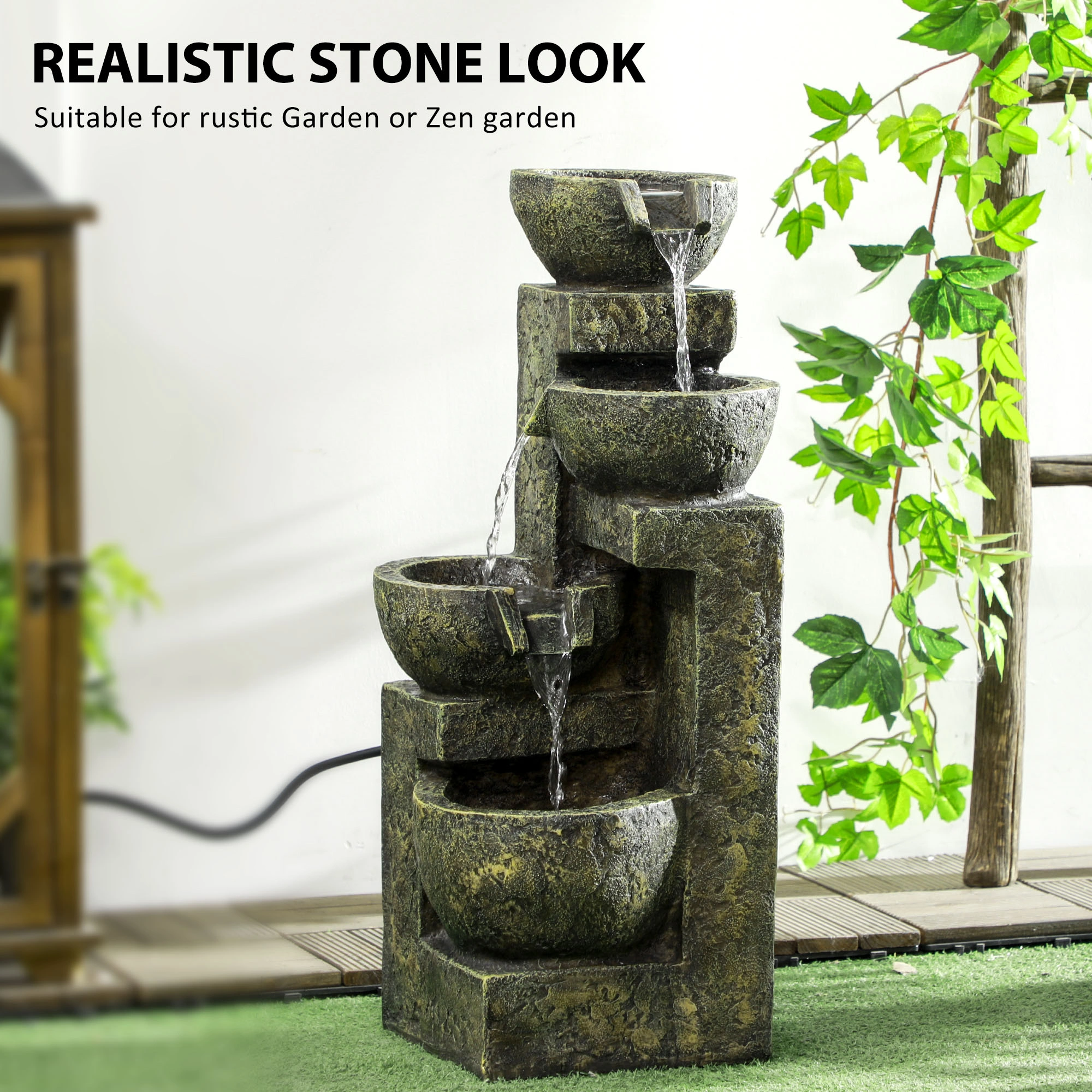 Indoor Outdoor Water Fountain Fish Tank Pump Decorative Garden Pond Birdbath for Home Patio Yard