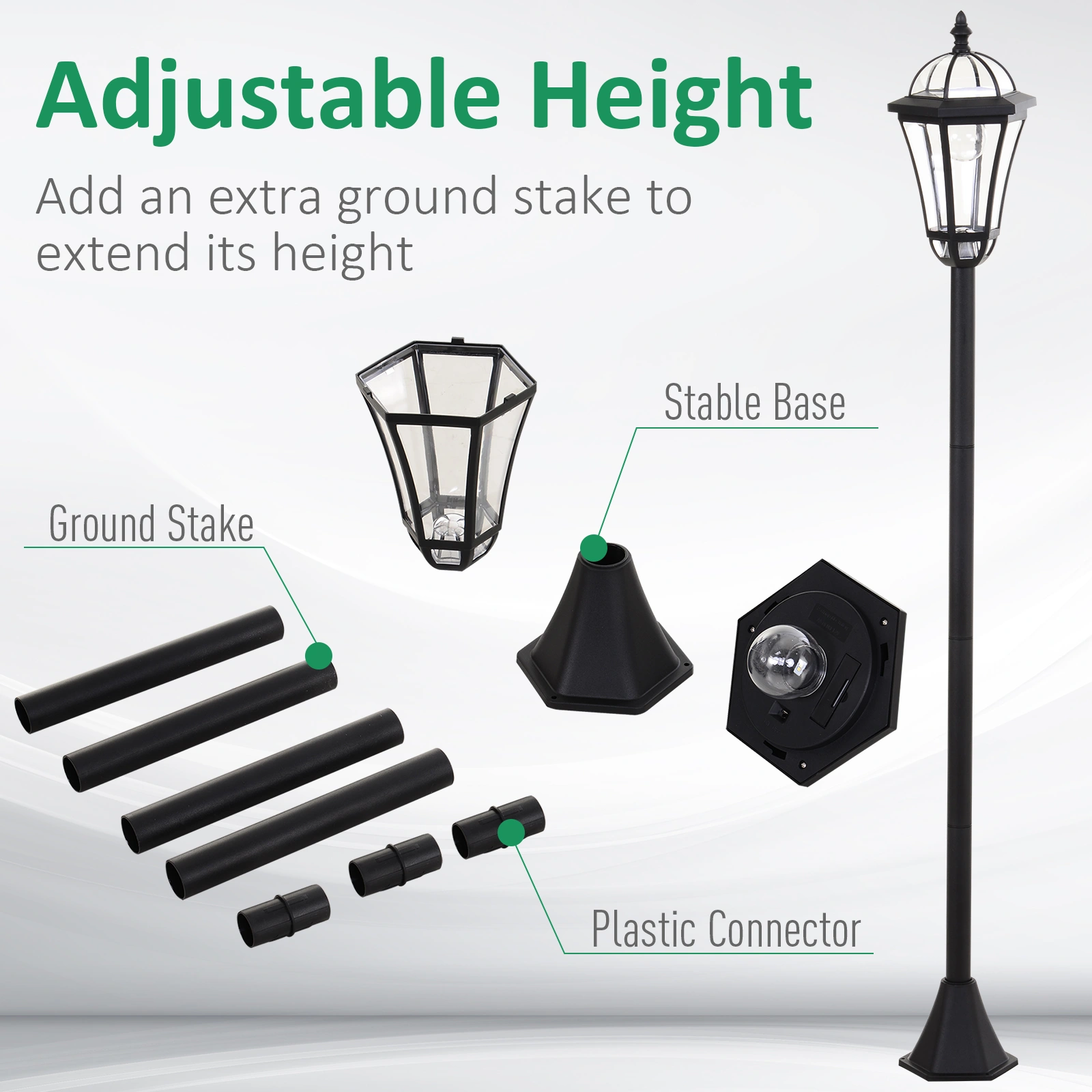 2 Piece Solar LED Garden Lights Outdoor Pathway Landscape Lighting Waterproof view 3