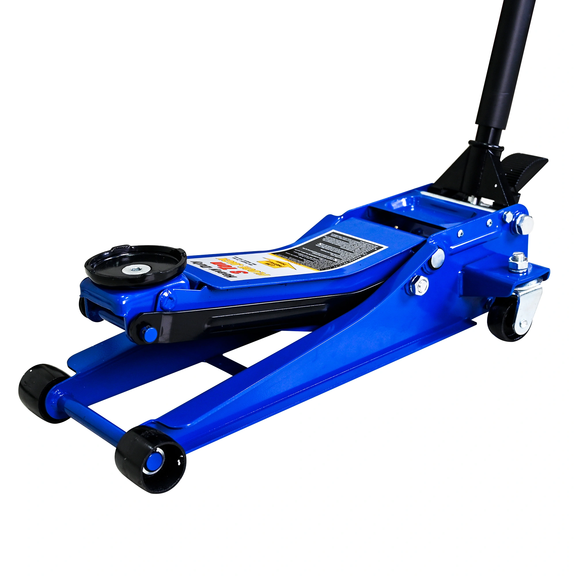 3 Ton Heavy Duty Floor Jack - Horizontal Double Pump Foot Control Automotive Jack