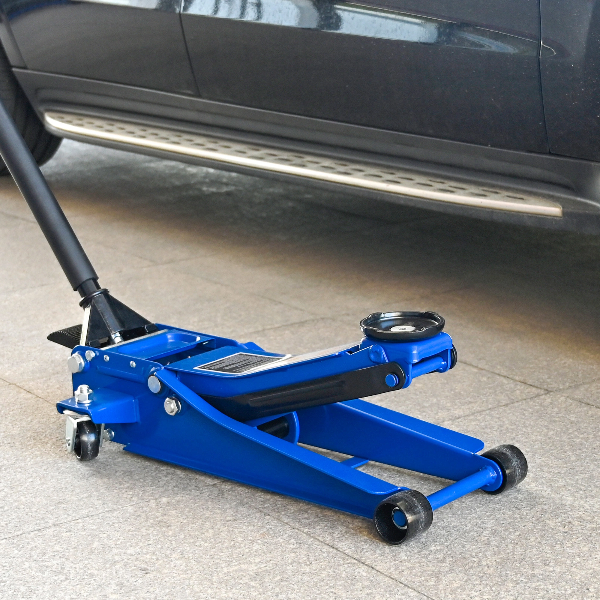 3 Ton Heavy Duty Floor Jack - Horizontal Double Pump Foot Control Automotive Jack view 5