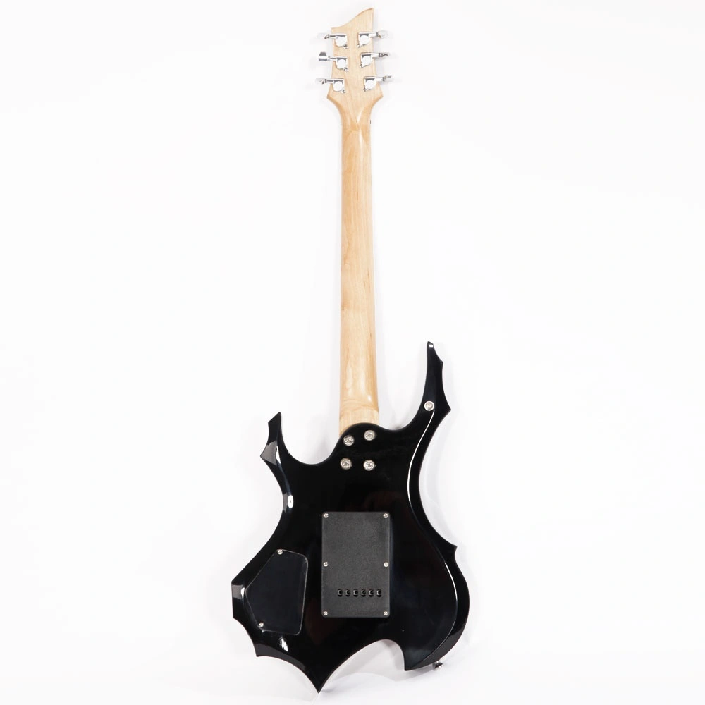 Flame Shaped Electric Guitar 20W HSH Pickup, Beginner Guitar Set with Bag Strap Picks Cable Wrench Tool - Sunset view 6