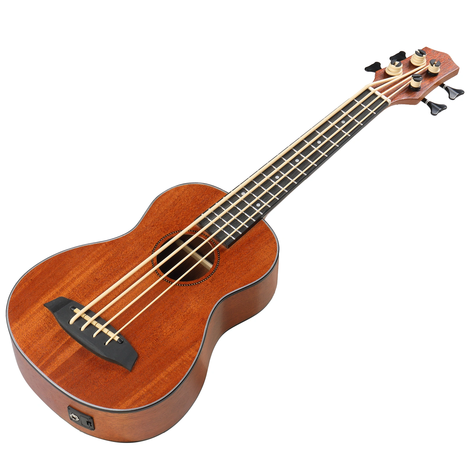 30 Inch Ukulele Bass Guitar Mahogany Body w/ EQ, Includes Cotton Bag Capo Strap 3 Picks Wrench Tool Bundle view 3