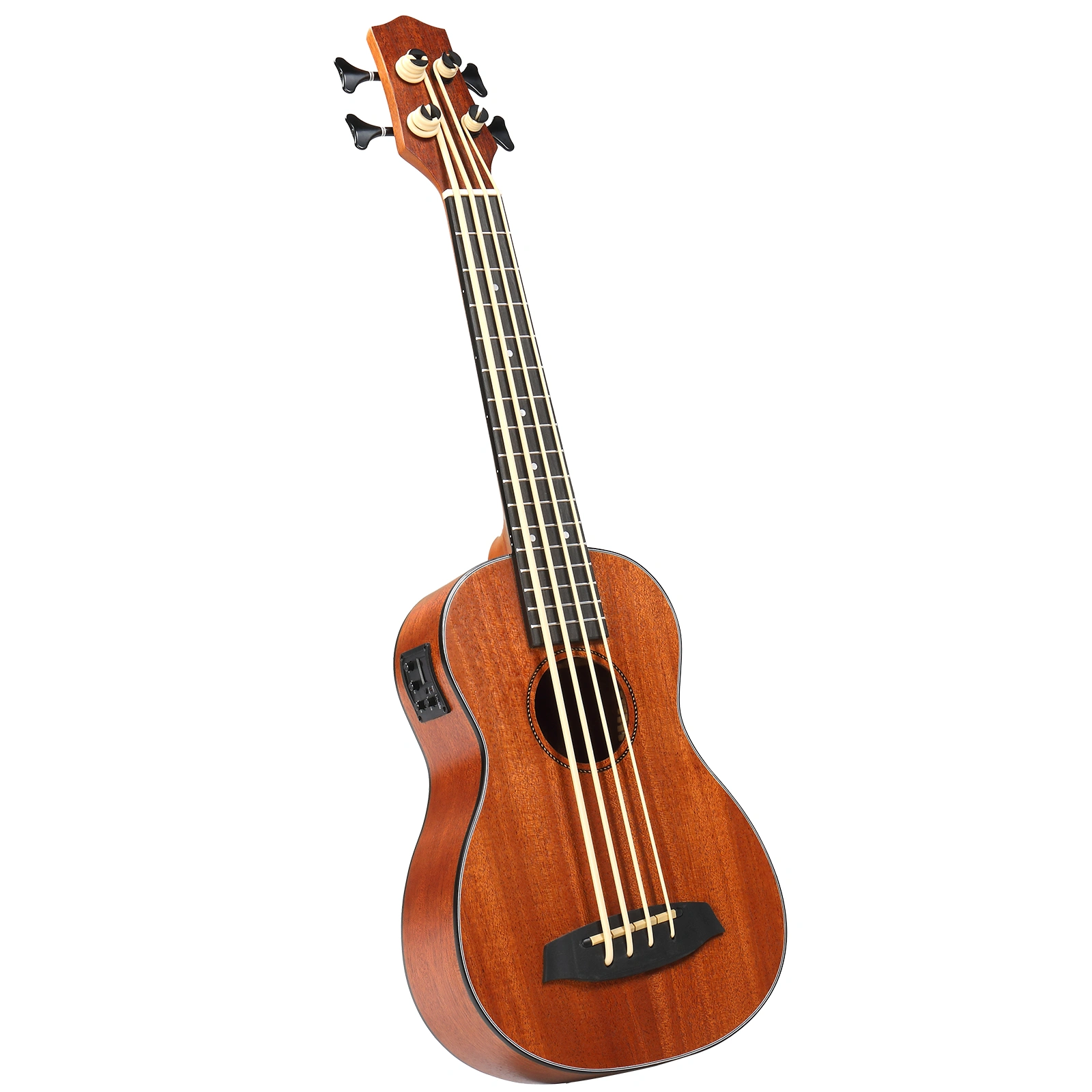 30 Inch Ukulele Bass Guitar Mahogany Body w/ EQ, Includes Cotton Bag Capo Strap 3 Picks Wrench Tool Bundle view 5