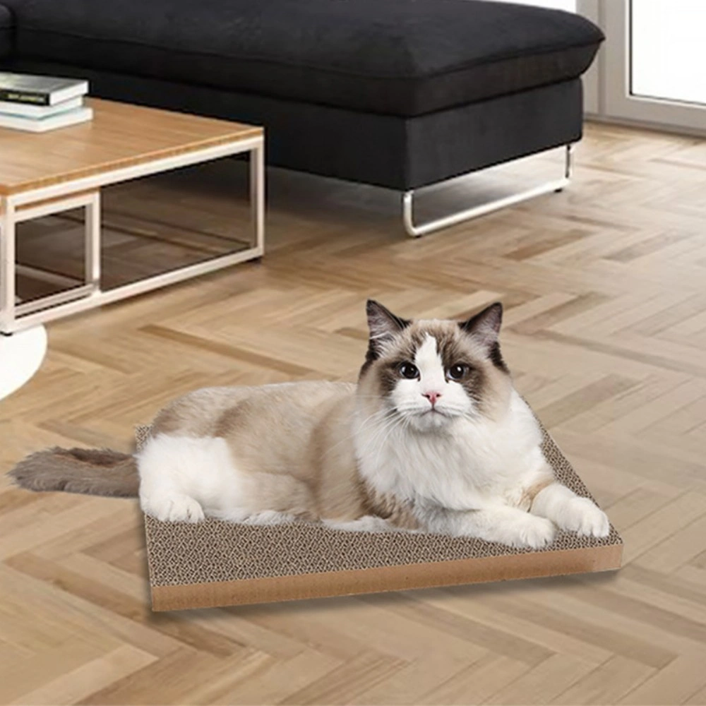 5 Pack Reversible Cat Scratching Board Corrugated Cardboard Scratch Pad Bed for Indoor Cats Kittens view 3