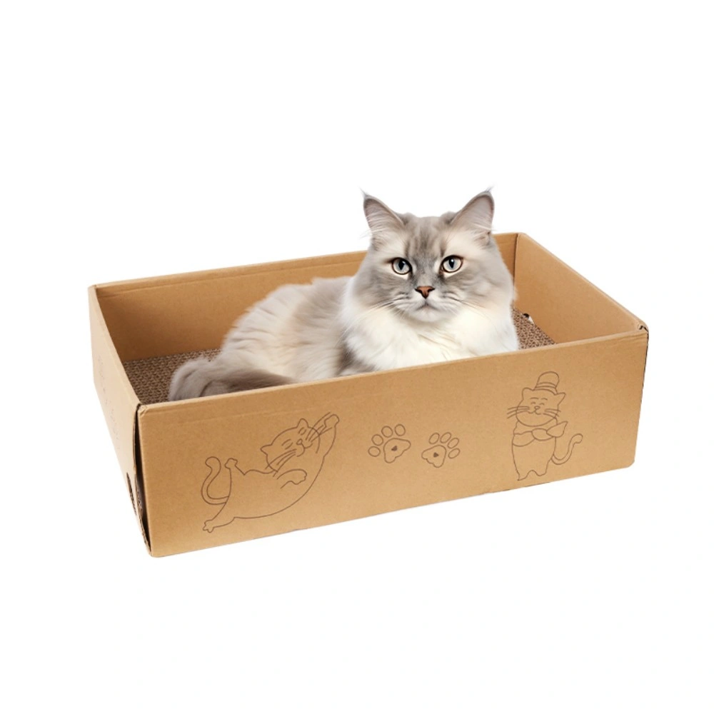 5 Pack Reversible Cat Scratching Board Corrugated Cardboard Scratch Pad Bed for Indoor Cats Kittens view 4